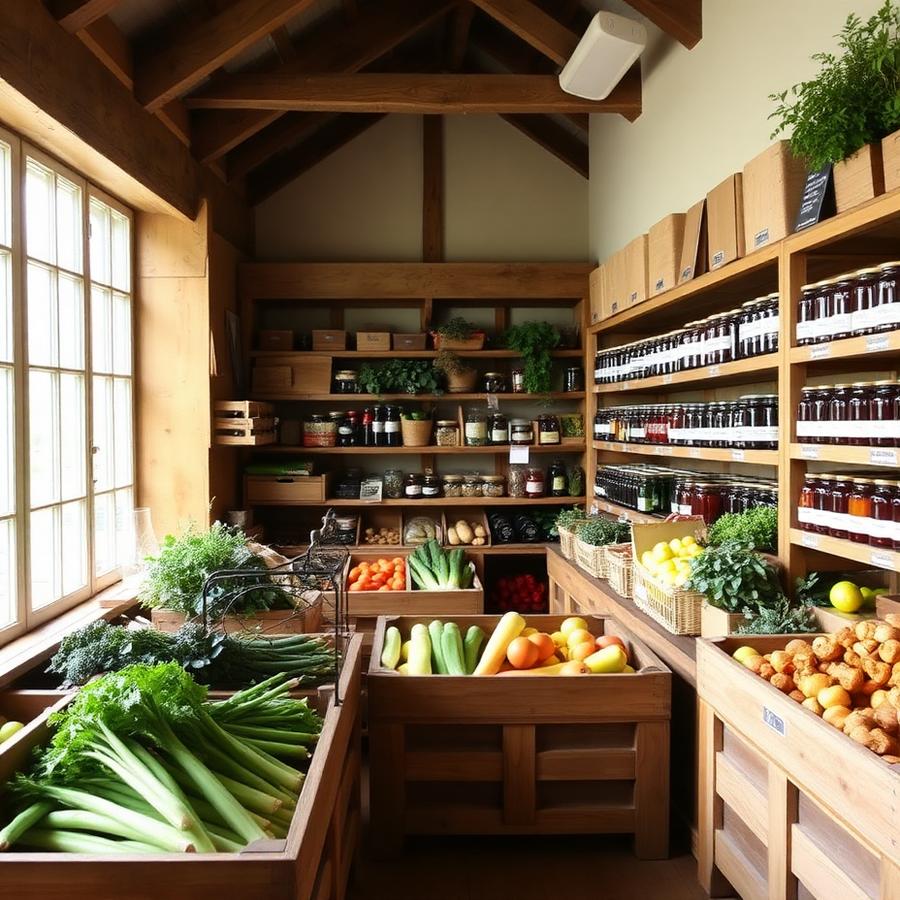 Interior of a local farm shop